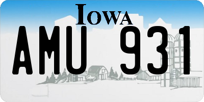 IA license plate AMU931