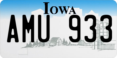 IA license plate AMU933