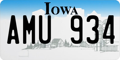 IA license plate AMU934