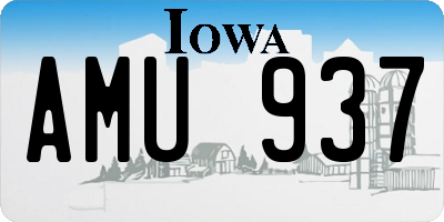 IA license plate AMU937