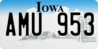 IA license plate AMU953