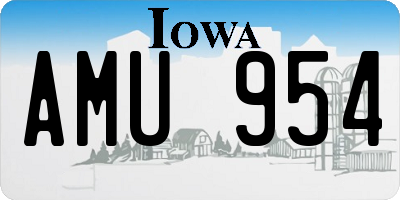 IA license plate AMU954