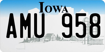 IA license plate AMU958