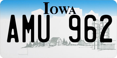 IA license plate AMU962