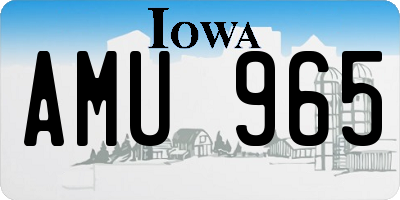 IA license plate AMU965