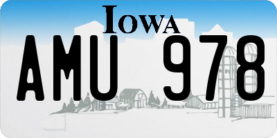 IA license plate AMU978