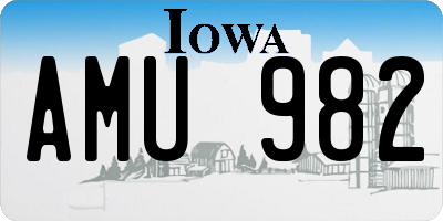 IA license plate AMU982