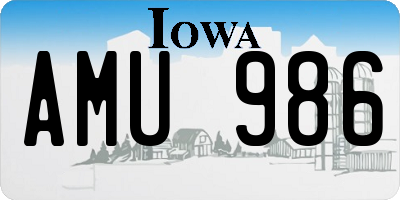 IA license plate AMU986