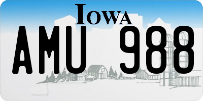 IA license plate AMU988