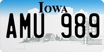 IA license plate AMU989