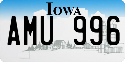 IA license plate AMU996