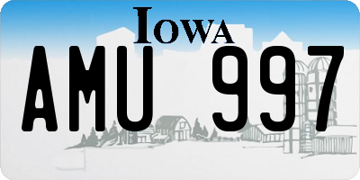 IA license plate AMU997