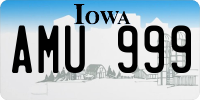 IA license plate AMU999