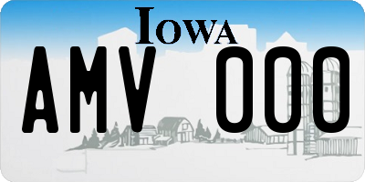 IA license plate AMV000