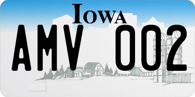 IA license plate AMV002