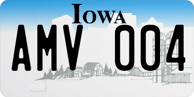 IA license plate AMV004