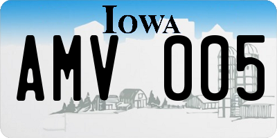 IA license plate AMV005