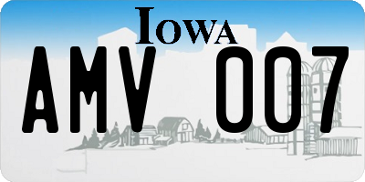 IA license plate AMV007
