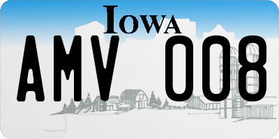 IA license plate AMV008