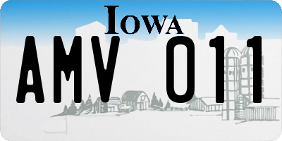 IA license plate AMV011