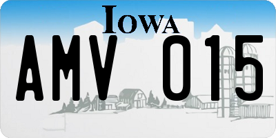 IA license plate AMV015