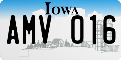 IA license plate AMV016