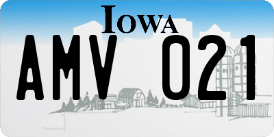 IA license plate AMV021