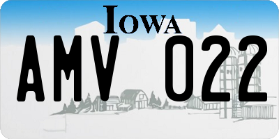 IA license plate AMV022