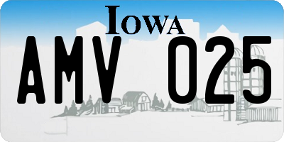 IA license plate AMV025