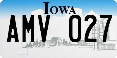 IA license plate AMV027