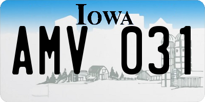IA license plate AMV031