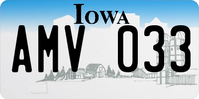 IA license plate AMV033
