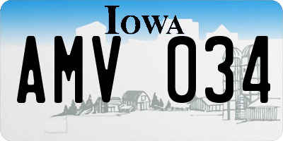 IA license plate AMV034