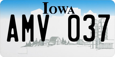 IA license plate AMV037