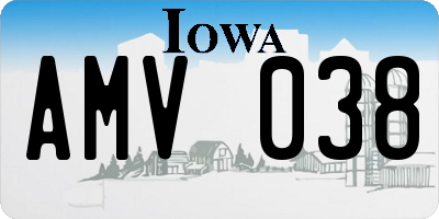 IA license plate AMV038