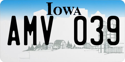 IA license plate AMV039