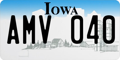 IA license plate AMV040