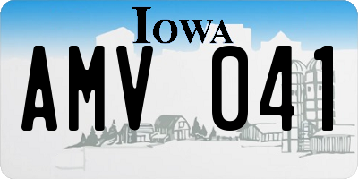 IA license plate AMV041