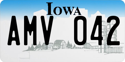 IA license plate AMV042