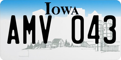 IA license plate AMV043