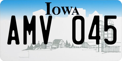 IA license plate AMV045