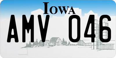 IA license plate AMV046