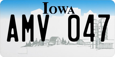 IA license plate AMV047