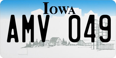 IA license plate AMV049