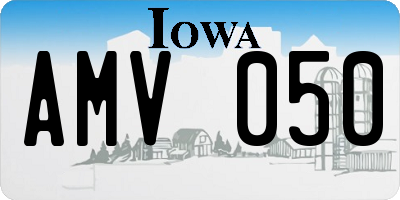 IA license plate AMV050