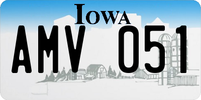 IA license plate AMV051