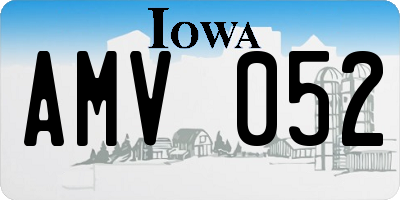 IA license plate AMV052