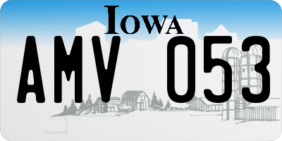 IA license plate AMV053