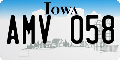 IA license plate AMV058