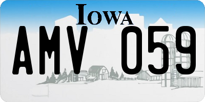 IA license plate AMV059
